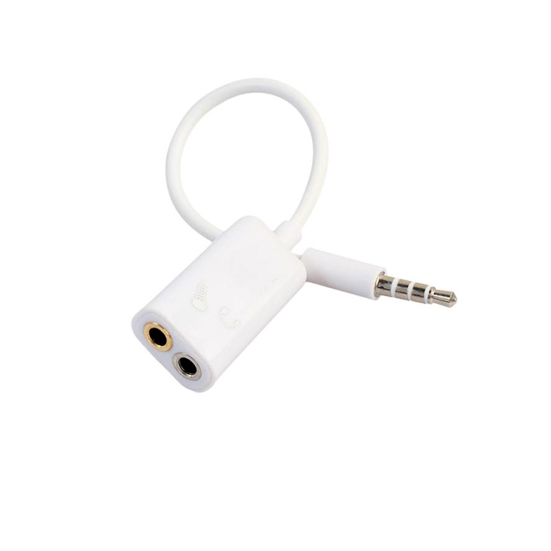 3,5mm Audio Splitter Adapter 3,5mm Stecker Auf 2 Weibliche Jack 3,5mm Mic AUX Stecker Headset Mikrofon Adapter konverter: WHITE