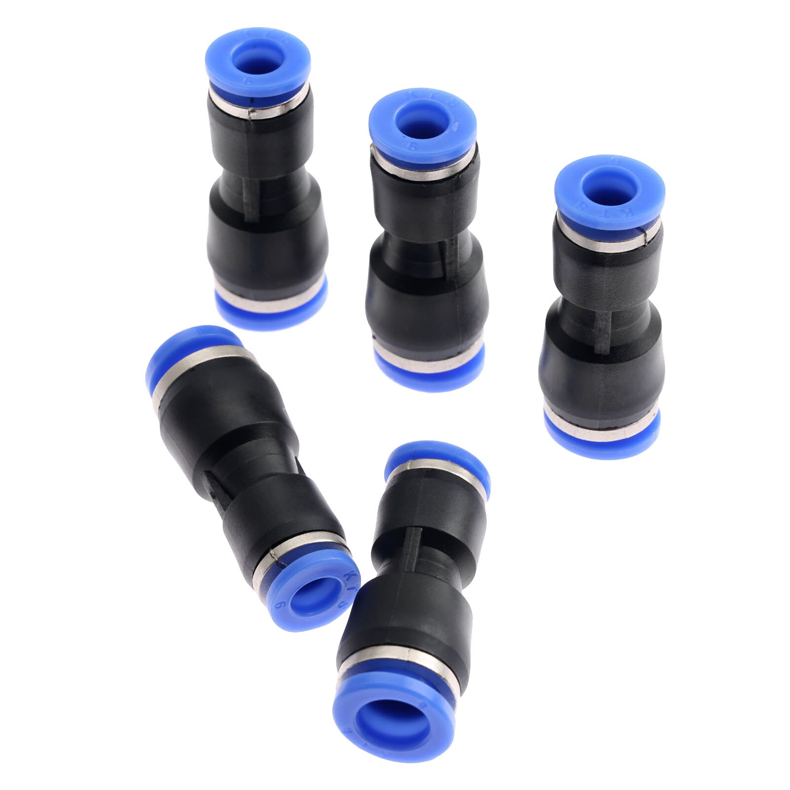 5 Pcs Plastic Pneumatische Fittings Push In Straight Reducer Connectors Voor Lucht Vacuüm Waterslang Plastic Pneumatische Onderdelen: 8mm to 6mm