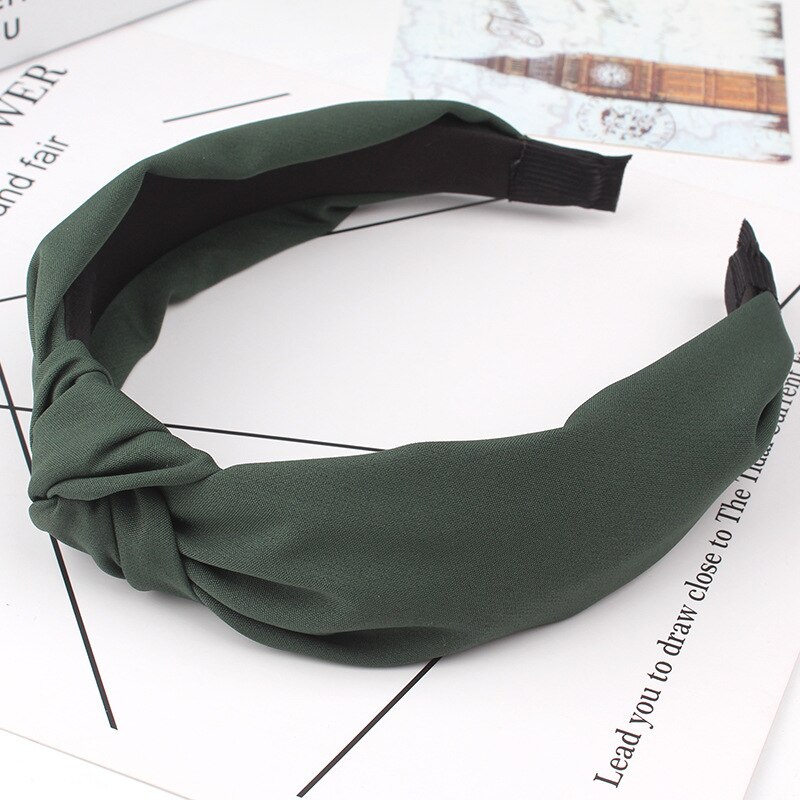 Women Girls Headdress Solid Cloth Headband Wrap Hair Hoop Bezel With Teeth Female Hair Accessories Hairband Headwear: Mint