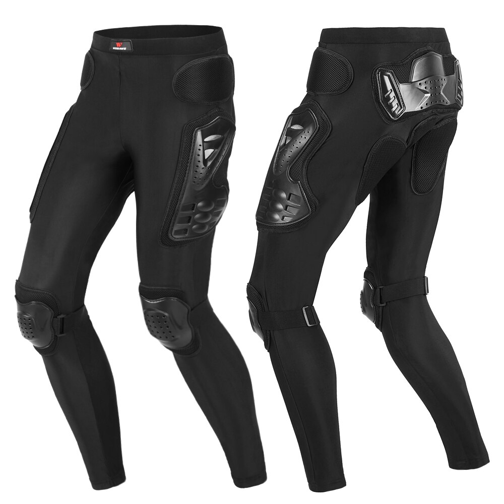 WOSAWE Motorcycle Armor Pants Knee Crotch Hip Butt Protection Roller Skates Breathable MTB Motorbike Motocross Tight Trousers: XL