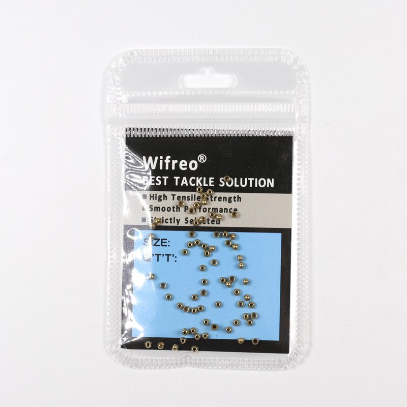 Wifreo 50 stk fluebinding messingperler nymfe perlehoved fluebinding perle 2.3mm 2.8mm 3.4mm 3.8mm kina fluefiskemateriale