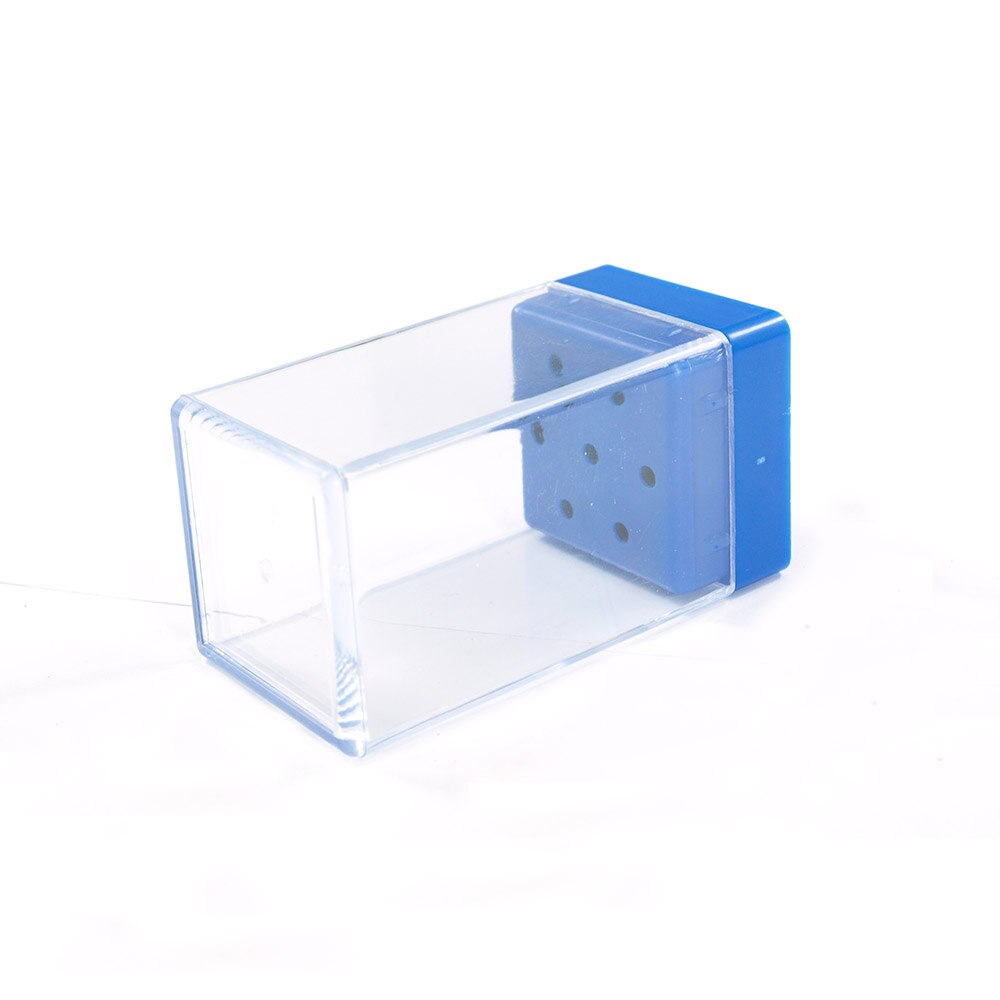 Nail 7 Gaten Slots Vierkante Plastic Nail Boor Hoofd Bits Display Opbergdoos Nail Boren Container Stand Display: Blue