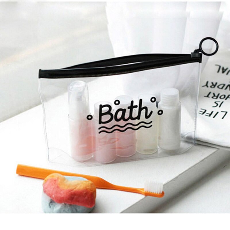 Bath PVC Travel Cosmetic Bags Waterproof Transparent Women Portable Make Up Bag Toiletry Organizer Storage Case Wash Pouch: bath 25x17cm