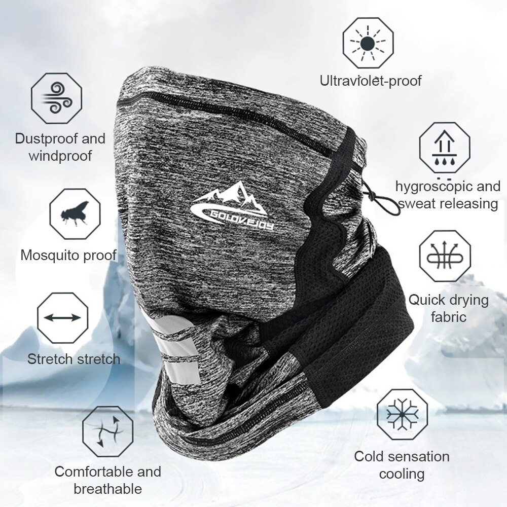 Schwarz Radfahren Halbe Gesicht Maske Eis Seide Motorrad Radfahrer Halsrohr Schal Snood Motorrad Fahrrad Headwear Radfahren Halbe Gesicht Maske