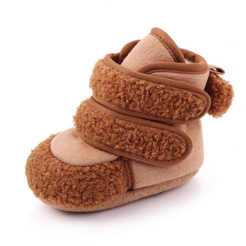 Schuhe Winter Baby Mädchen Junge Bequeme und weiche Magie Band Baumwolle Weiche nicht-Schleudern Stiefeletten Bootie Schuhe Baby schuhe: Braun / 14