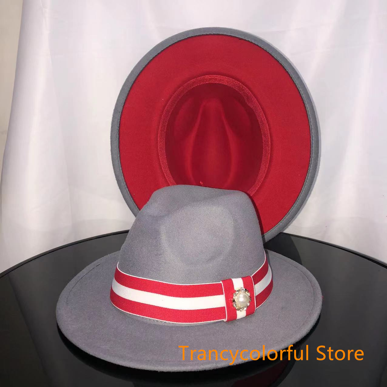 Sombrero de Fedora para hombre y mujer, sombrero de jazz con cinta elástica, accesorios blancos, sombrero de copa para iglesia, sombrero de invierno,: 16