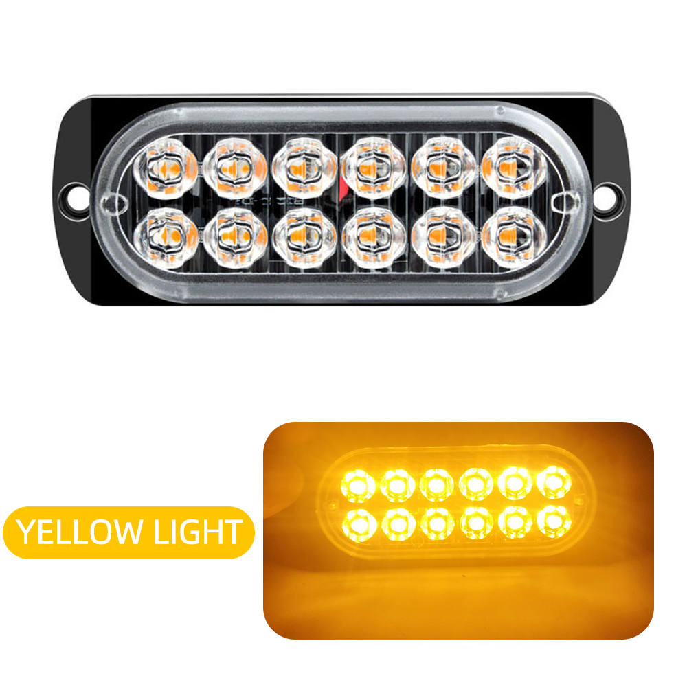 Luz de advertencia de coche de 12LED, luz de emergencia de avería, lámpara de baliza de remolque de camión, luz lateral LED ámbar de 12V para accesorios de coches KO: Verde