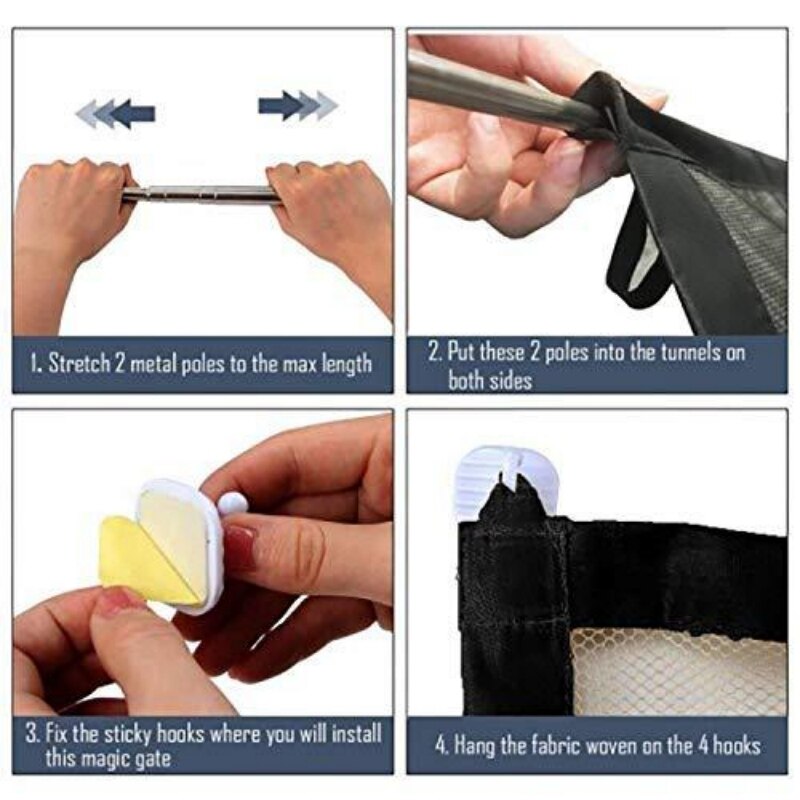 Pet Dog Gate Ingenious Mesh Dog Fence For Indoor and Outdoor Safe Pet Dog gate Safety Enclosure Pet Barrier Dog Pet supplies