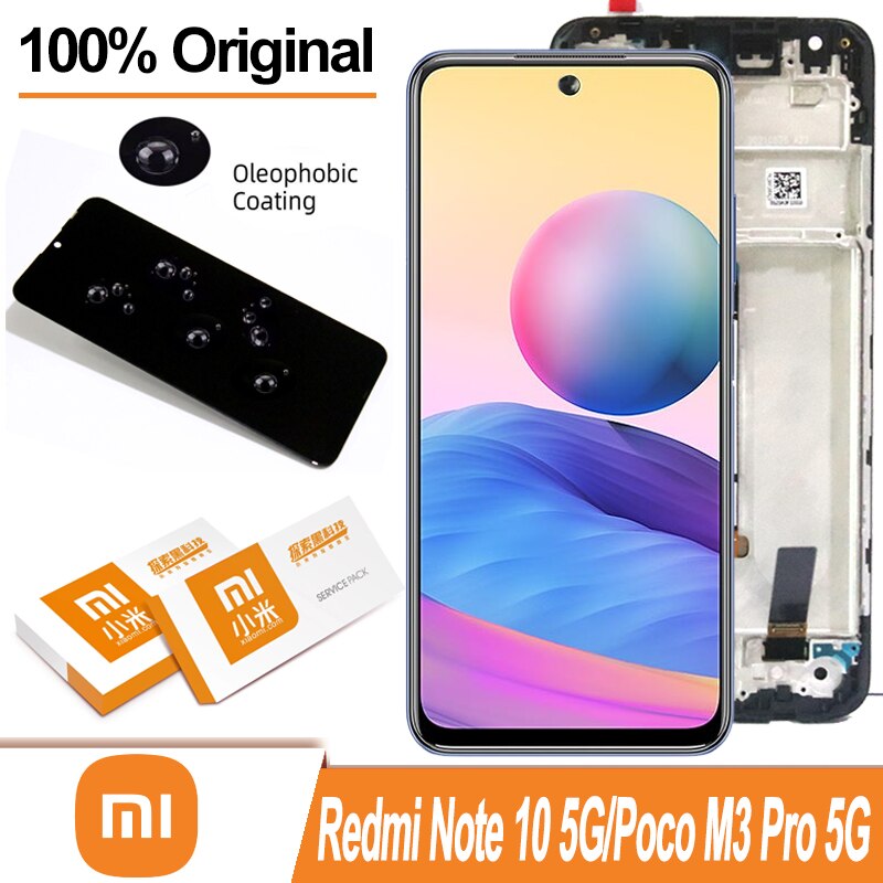 Originele 6.5 "Voor Xiaomi Redmi Note 10 5G M2103K19G Lcd-scherm Vervanging Touch Screen Onderdelen Voor Poco M3 pro 5G M2103K19PI Lcd