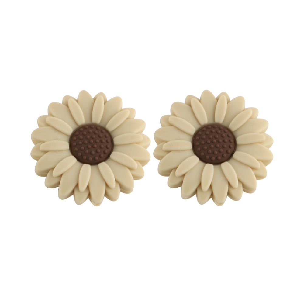 Sunrony 10 st silikonpärlor med 20/30mm blommor för smyckestillverkning, gör-det-själv-pärlor, prästkragefokus, pärlbar penna, armband, nyckelringstillbehör: Blå / Övrig