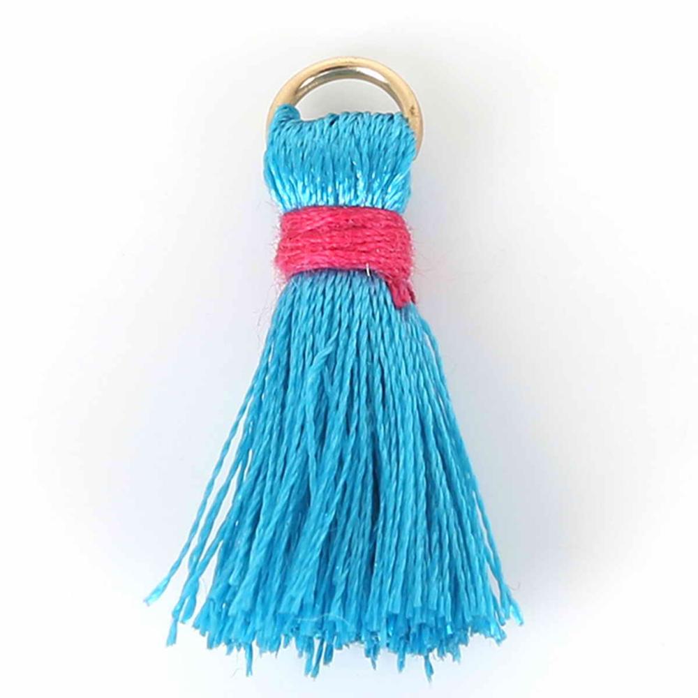 20mm 100 /zak zijden mini kwastjes bedels sieraden maken bevindingen materialen bevindingen & componenten materiaal 18 kleuren: Pauwblauw