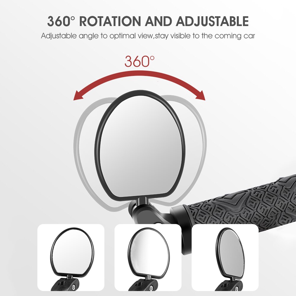 WEST BIKING Bicycle Bar End Mirror with LED Light MTB Mountain Bike Rearview Rear View Mirror Cycling Accessories