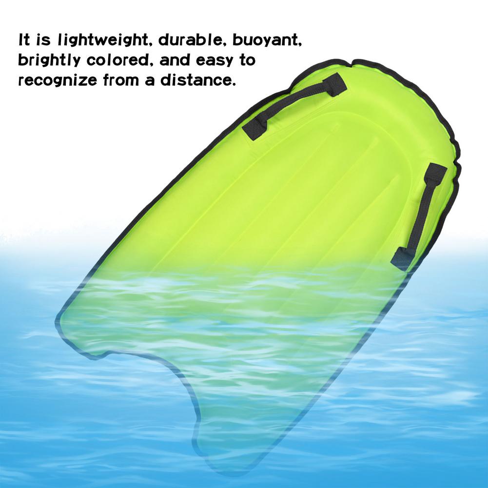 PortableInflatable Surfboard Solid Color Buoy Kickboard With Handle Foldable Surfboards Swimming Pool Beach Floating Mat