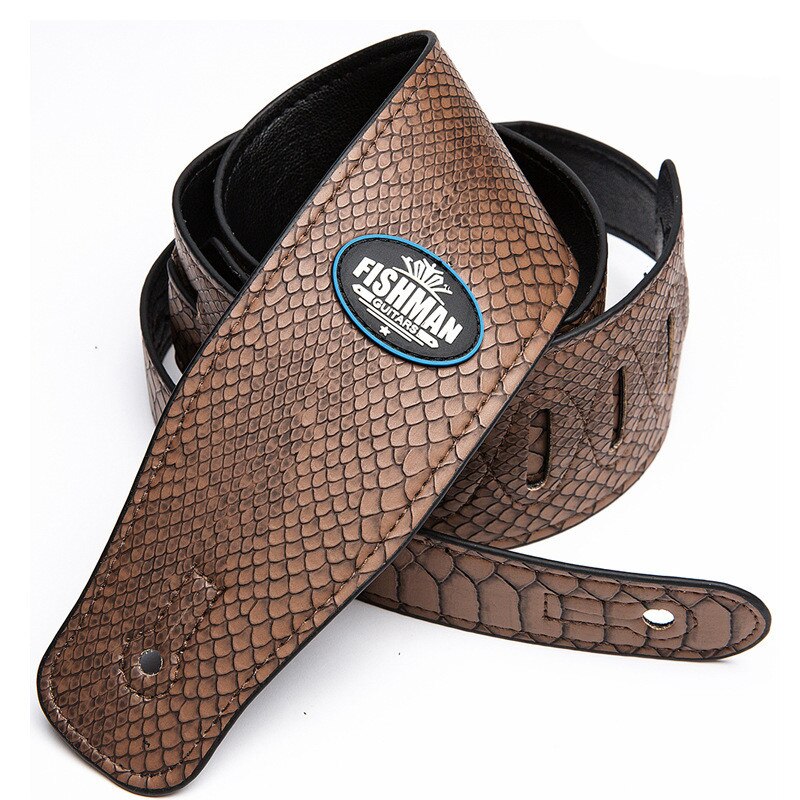 PU Leather Acoustic Electric Guitar Strap Electric Acoustic Bass Guitar Strap Belt Adjustable Guitar Accessories: coffee