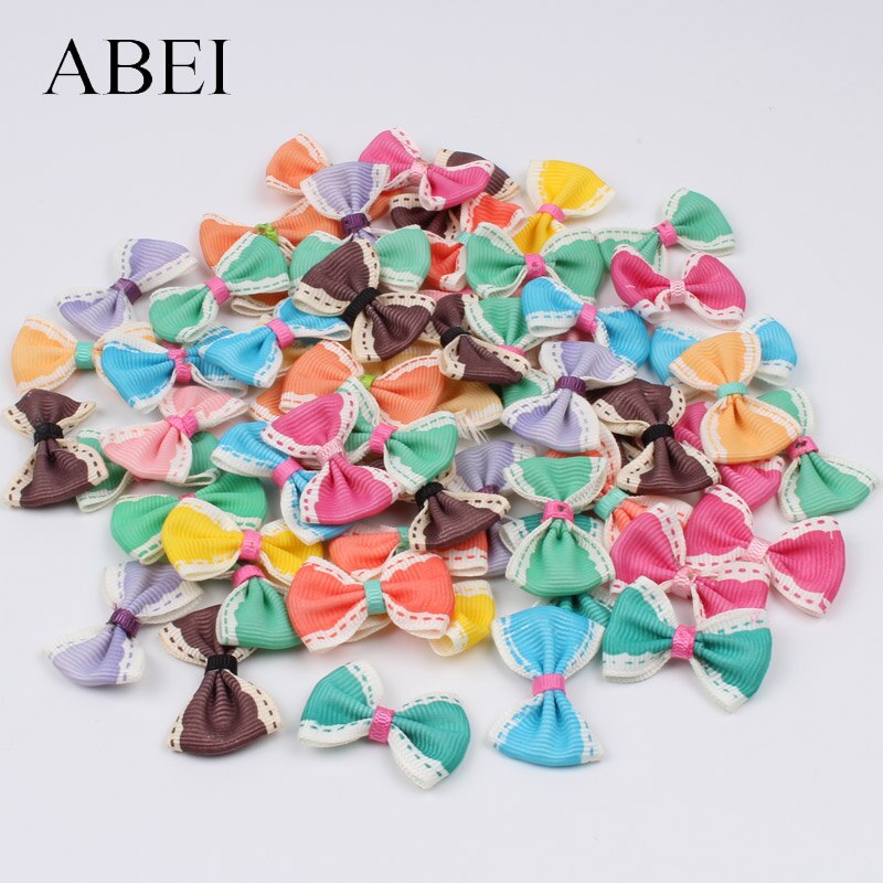 Fleurs, mélange aléatoire, nœuds de Roses bricolage patchs en tissu, ruban, accessoires, Boutique, fait à la main, projet artisanal, couture, fleurs, 100 pièces