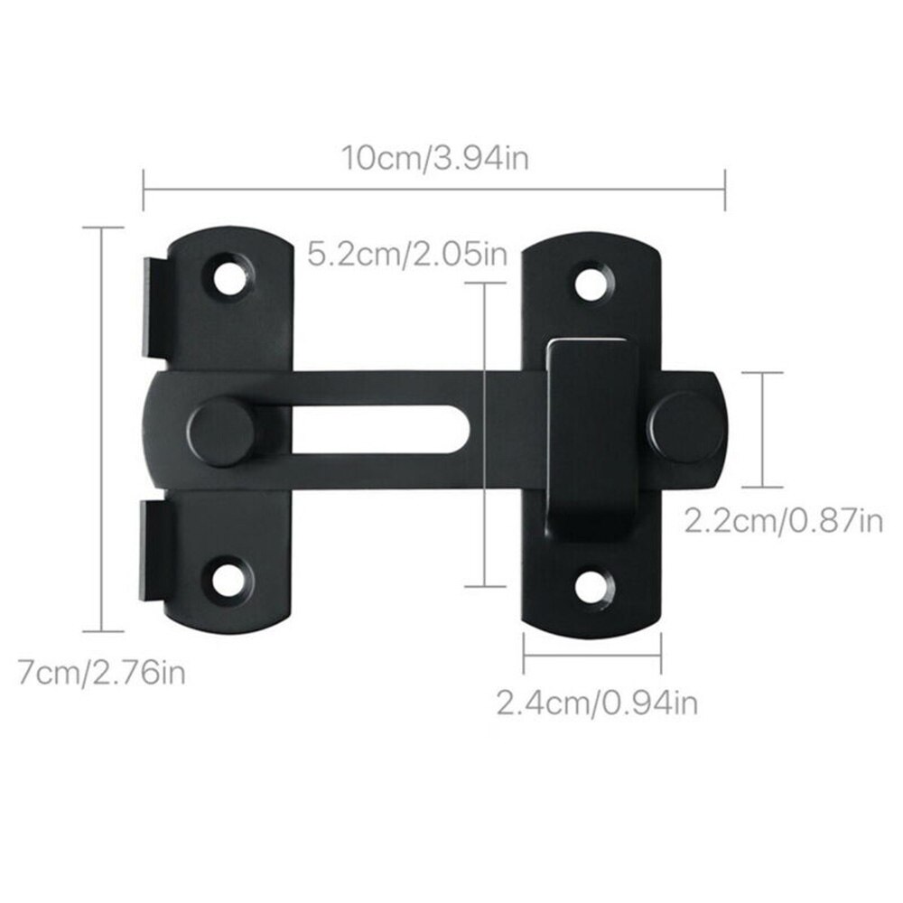 Matte Black Stainless Steel Gate Latches Flip Latch Safety Door Bolt Latch Lock 4 X Screws Matte Black Paint Finish