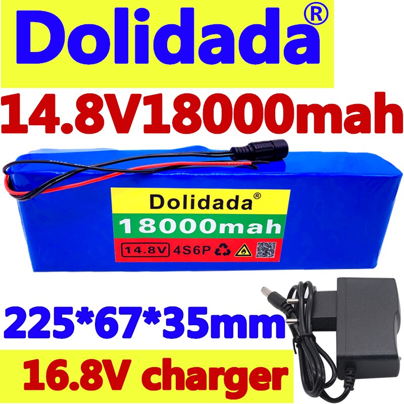 Dolidada-batería de ion de litio de 14,8 V 18Ah 4s6p 18650 li-iom, calentador para lámpara de pesca nocturna, baterías amplificadoras con cargador BMS + 16,8 V