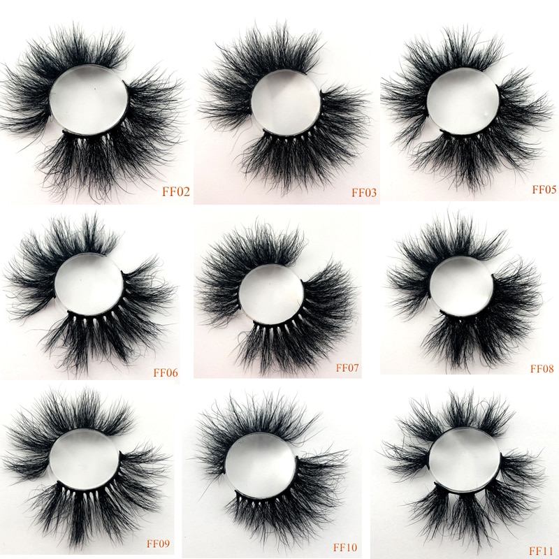 100% cils de vison 25mm cils moelleux en désordre 3D faux cils dramatiques longs cils naturels gros maquillage cils de vison