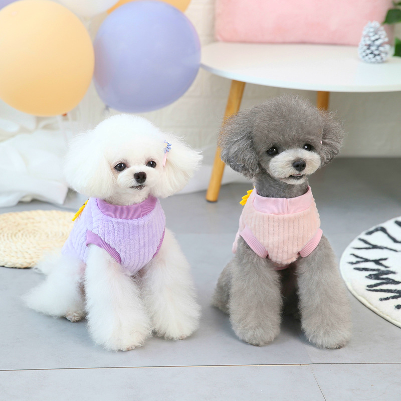 Roupa de inverno para cachorro e gato, roupa quente de lã com capuz para cachorro