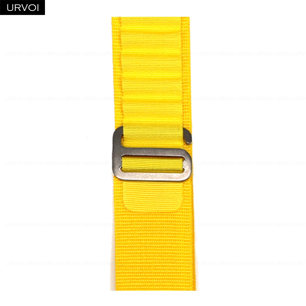 URVOI Band für Apfel Uhr Ultra 2 1 Armbinde Serie 10 9 8 7 6 SE alpin Schleife schwarz G-Haken-Verschluss gewebtes Polyester für iWatch 49 mm: Schwarz Weiß
