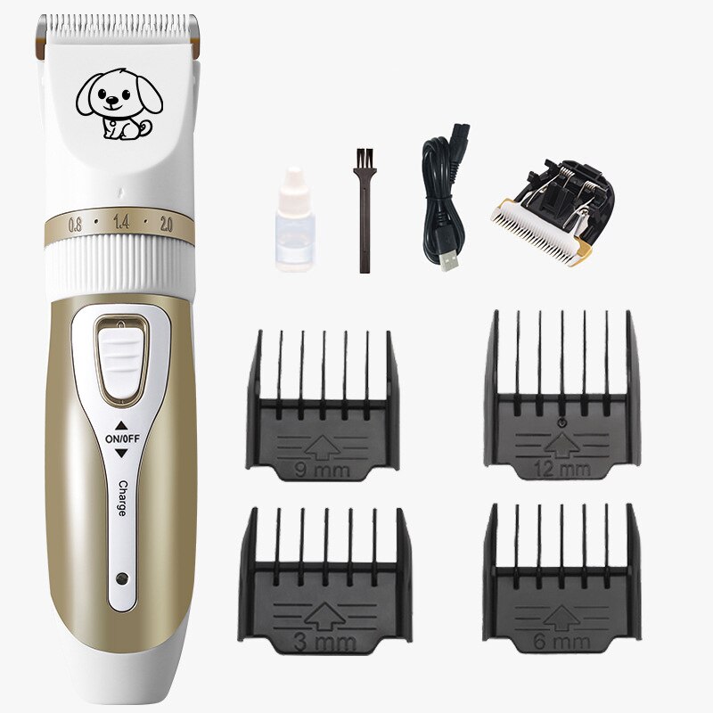 Elektrische Pet Clipper Hond Tondeuses Voor Huisdier/Kat/Hond/Konijn Grooming Haircut Trimmer Scheerapparaat Set Huisdieren draadloze Oplaadbare: Set meal B02