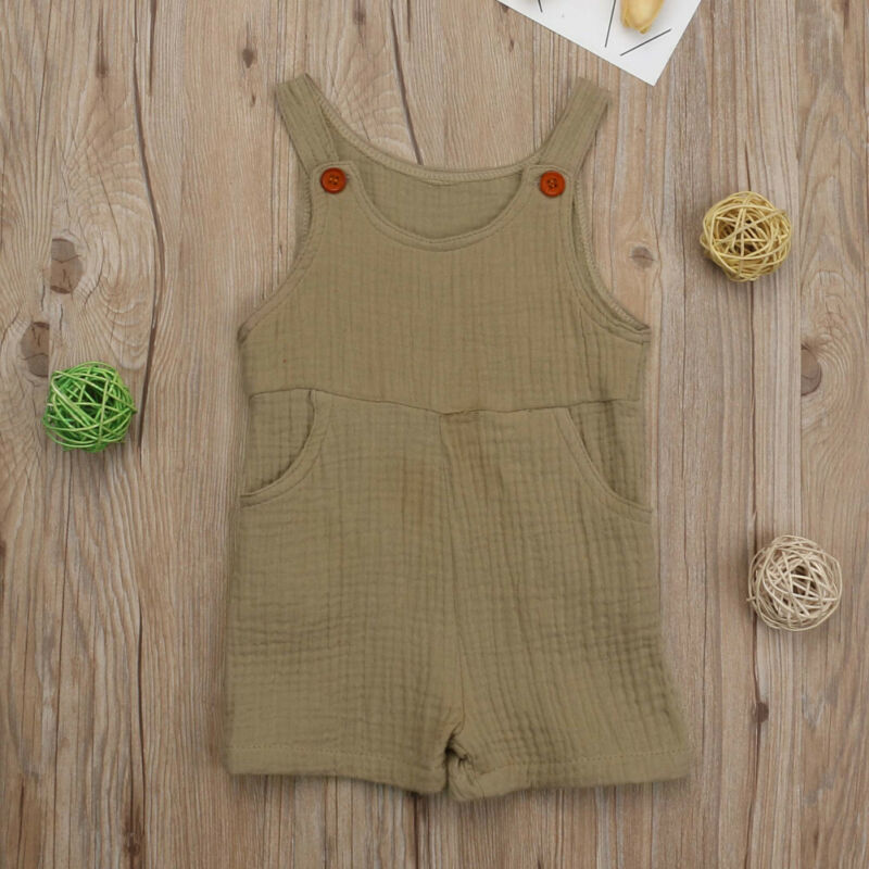 0-3T Baby Peuter Baby Boy Meisje Kleding Katoen Linnen Romper Jumpsuit Zomer Mouwloze Overalls Playsuit Ouftit