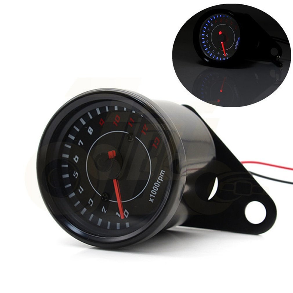 Universal 13000 RPM Motorcycle Tachometer Electronic Tach Meter Speedometer Gauge LED Backlight Motorcycle Tachometer Meter