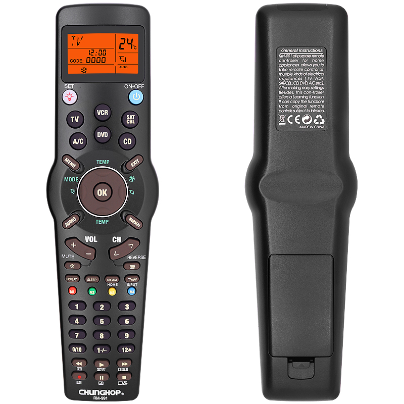Multifunktion Ale 6-in-1-Universal--Lernfernbedienung geeignet für TV/einstellen-oben-Kasten/Klimaanlage/CD/DVD/Audio--Chunghop-RM-991