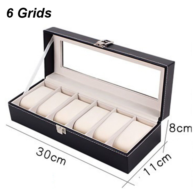 DELESYS 2/3/4/5/6/8/10/12 Slots PU Leather Watch Box Traditional Style Watch Storage Box Watch Case With Lock: green
