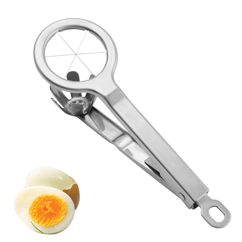 Cortador de ovos de aço inoxidável, fatiador de ovos prático, ovos cozidos, ferramenta durável, utensílios de cozinha, 1 peça
