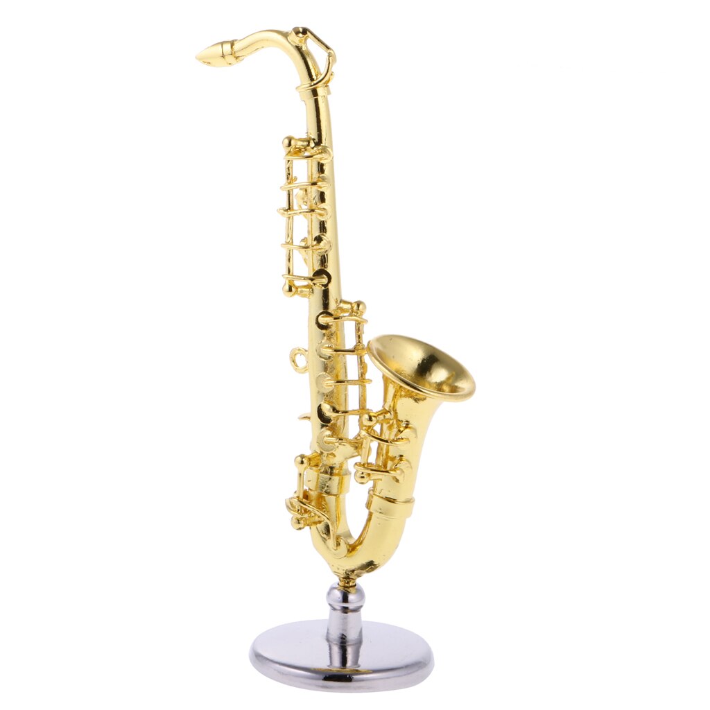 Legering gylden miniature saxofon til 1:12 skala dukkehus tilbehør klassisk legetøj musikinstrument børn børn læring: Default Title