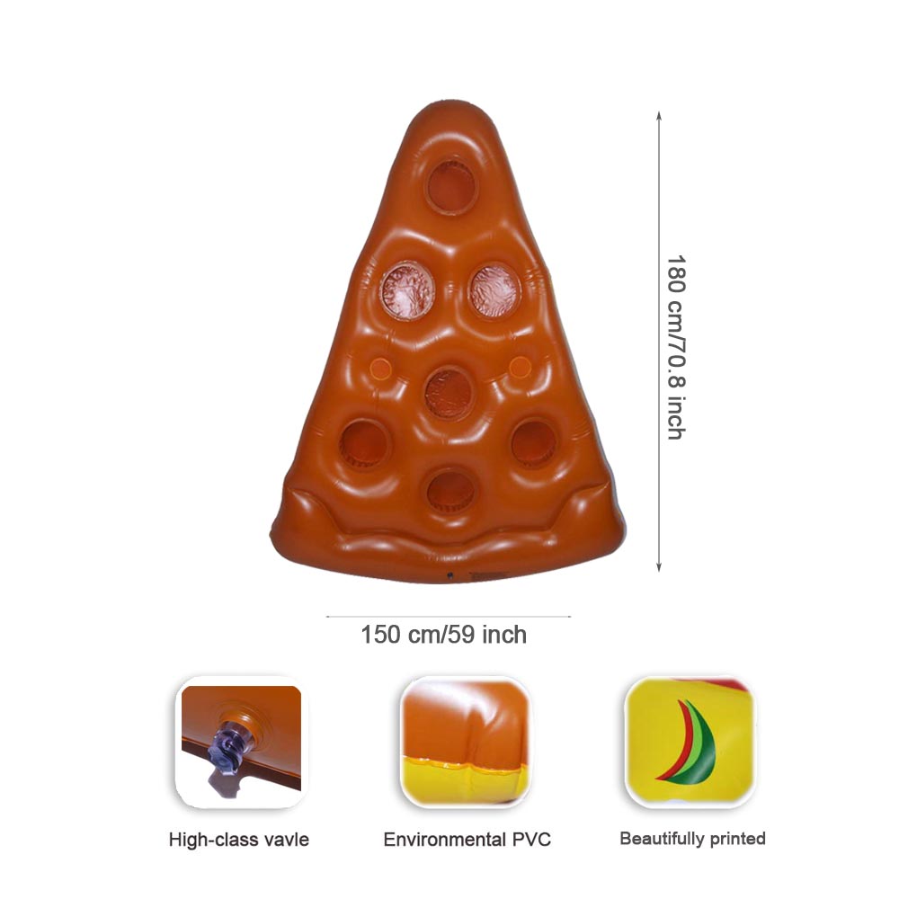 JIAINF Aufblasbare Nette Pizza form getränke float Reihe Dreieck schwimmen float tasse halter party spielzeug wasser matratze für getränke tassen