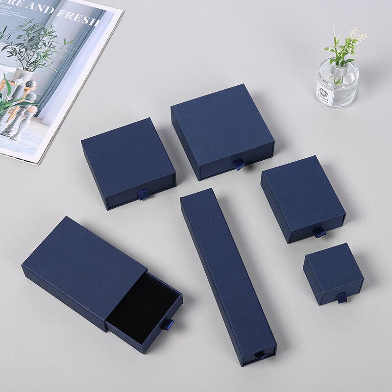 12 pezzi portagioie con cassetto, anello, collana, scatola nera, orecchino, braccialetto, gioielli, organizzatore, imballaggio, esposizione, portagioie e imballaggi: M. / Argento