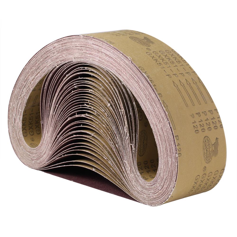 Courroies de ponçage, 75x533mm, 10 pièces, grossières à fines, accessoires pour ponceuse, outils rotatifs