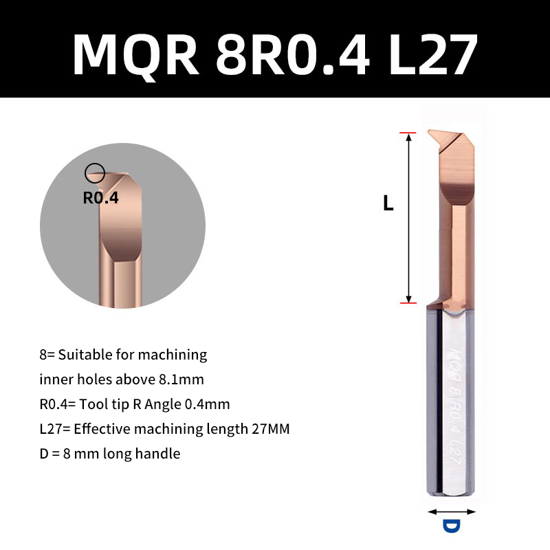 KaKarot MQR cortador de perforación para taladrado carburo recubierto Mini herramienta de torneado de torno interno copia de aleación de acero de tungsteno de agujero pequeño: 7 mm