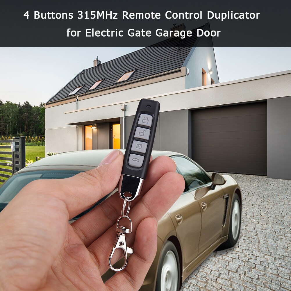 Casenly 4 Stuks Universele Garagedeur Afstandsbediening - 433 Mhz Kloon Opener Draadloos, Sleutelhanger Met 4 Knoppen, Handzender Voor Licht, Rolluik