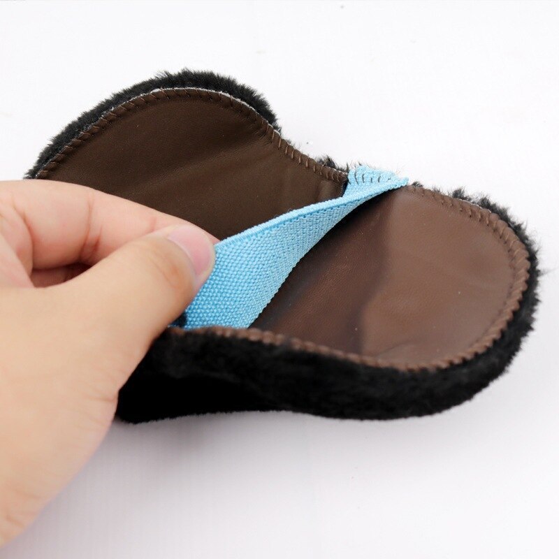 Sko renere sko børste blød faux uld klud sko poler rengøring renere handske børste sko pleje 2-- sidet rengøringsbørste