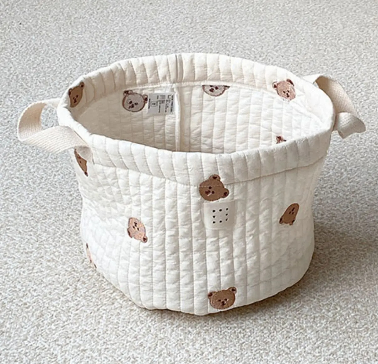 Speelgoed opbergtas Babytassen Beer Borduren Luiertas Caddy Luierkar Opslag Mummie Moederschapstas voor pasgeboren luiers Speelgoed: Black