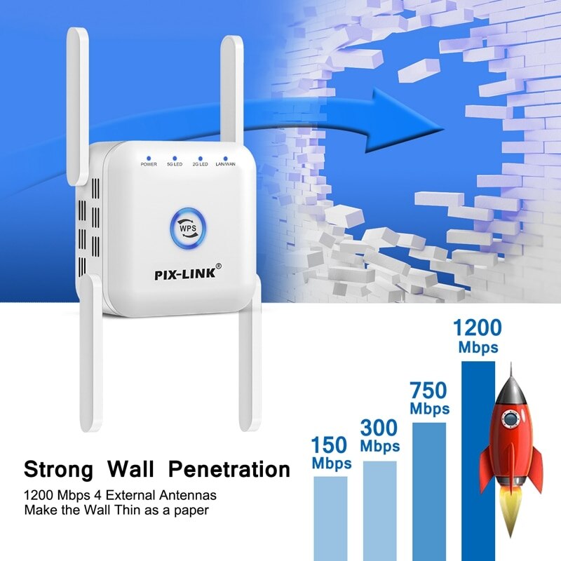 5G Wifi Repeater 5Ghz Repeater Wifi 1200M Router Wifi Extender Lange Range 2.4G Wi-fi Booster wifi Signaal Versterker Access Point