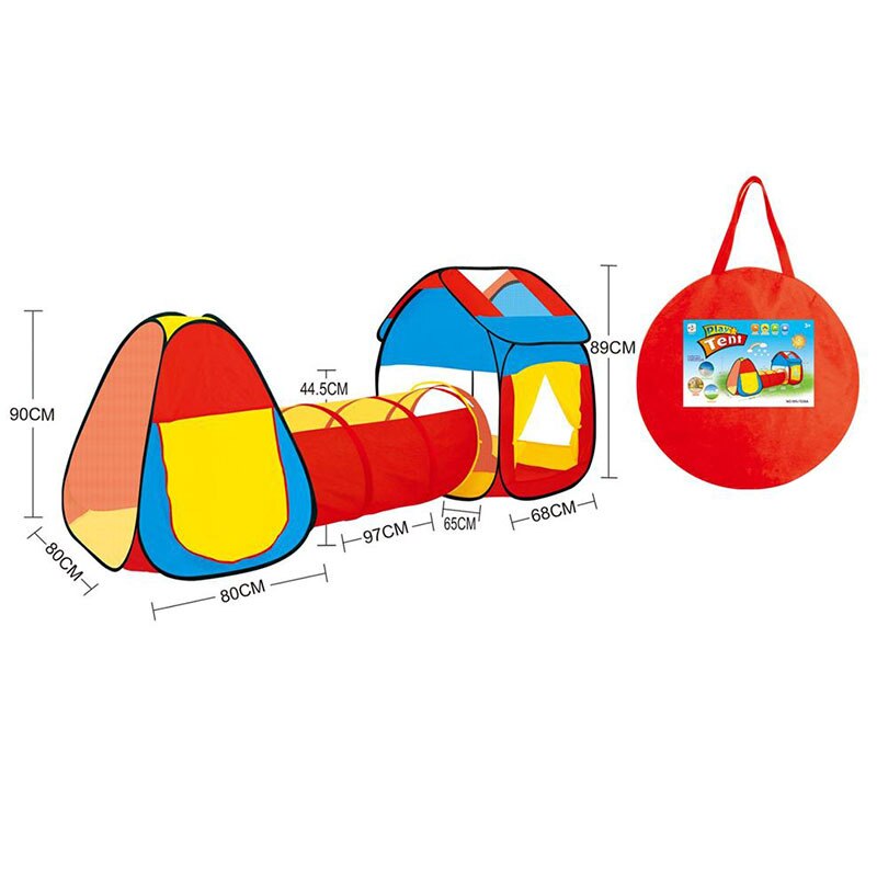 3 In 1 Children's Play Tent for Children Kids Tent Toys Ocean Balls Pool Foldable Playpen Baby Crawling Tunnel Play House Tent: XM-019-001