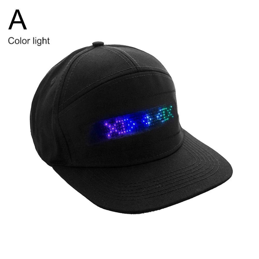 Rød / sort mobil app drift led lys bluetooth hip hop hat til festridning til mænd kvinder annoncerer hat