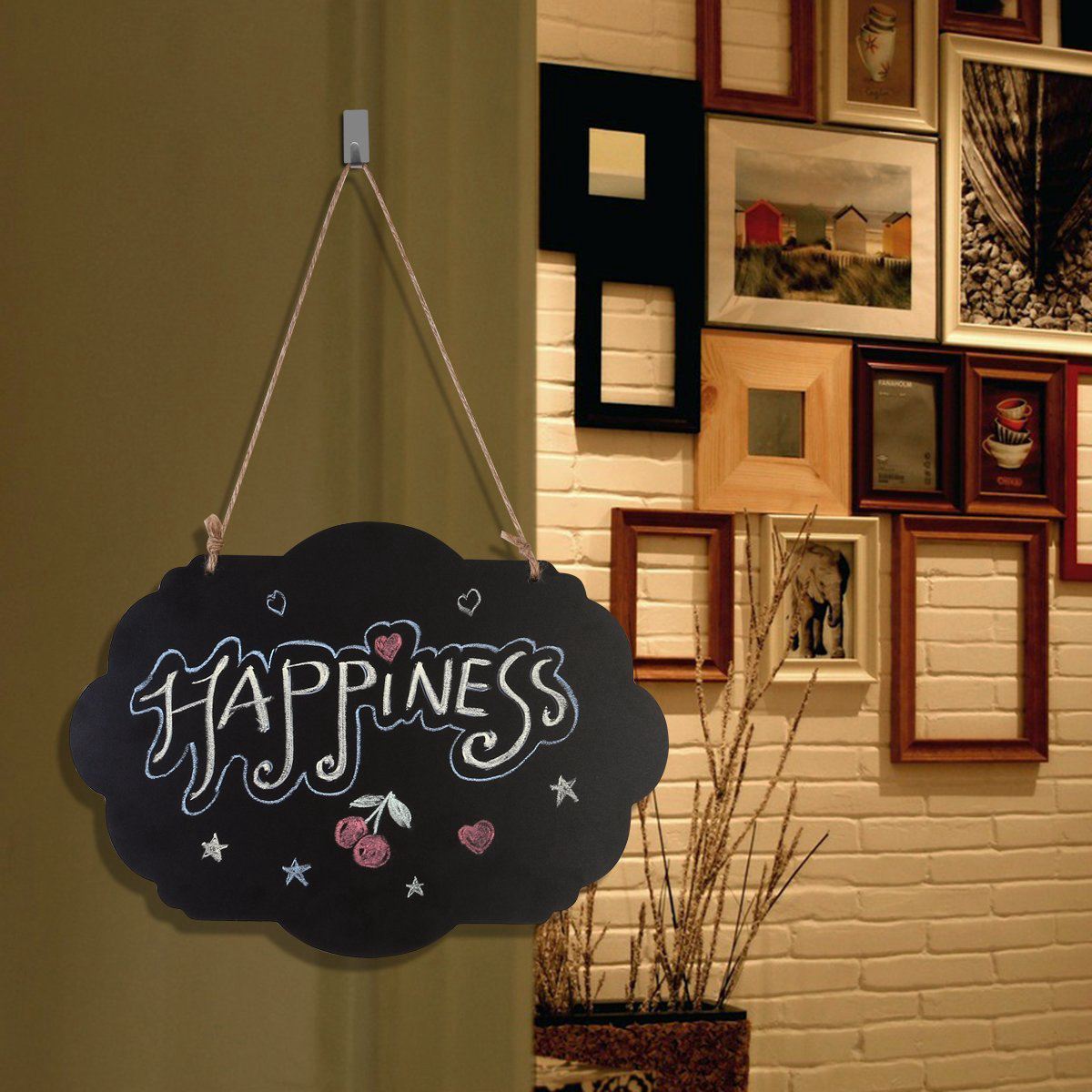 25.5*20cm Hanging Chalkboard Table Blackboard Double-Sided Sign Message Board 2 pcs for Store DIY Craft