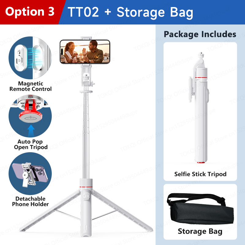 TOKQI TT02/TT03 trípode para palo de Selfie soporte para teléfono móvil trípode emergente automático interfaz de 1/4 'para disparo de cámara de acción de teléfono móvil: royal blue
