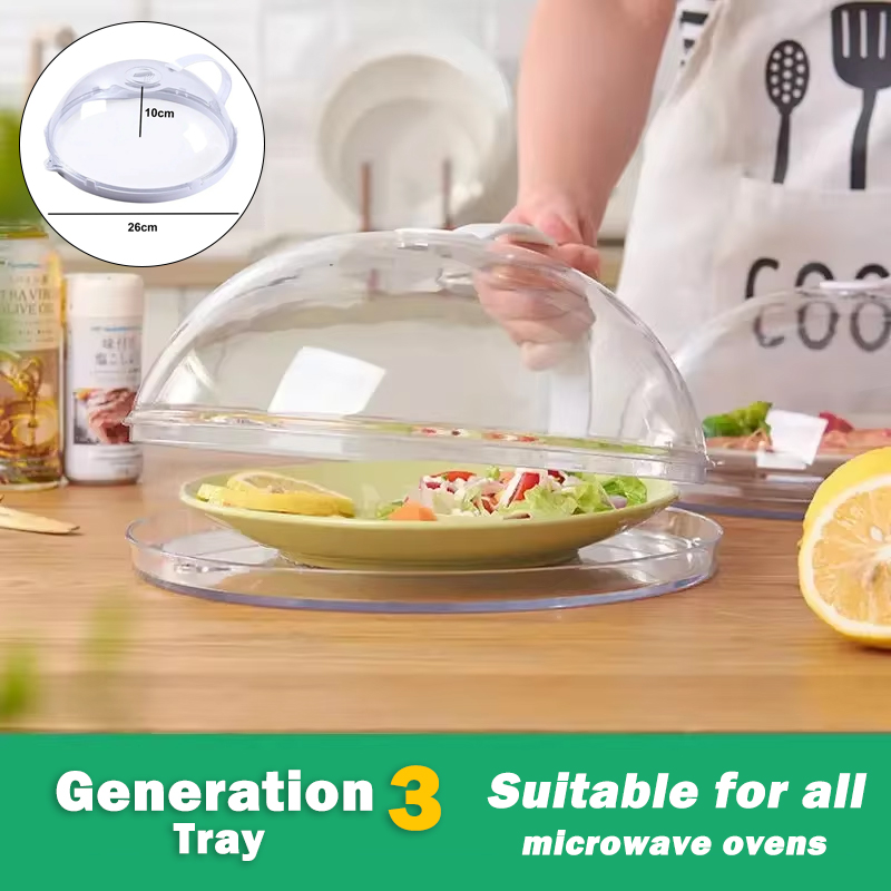 sterben Mikrowellen-Spritzschutz der dritten Generation, verdickte, transparente, spritzwassergeschützte Abdeckung mit Griff, BPA-freie Erzähler-Lebensmittelabdeckung: dunkel khaki