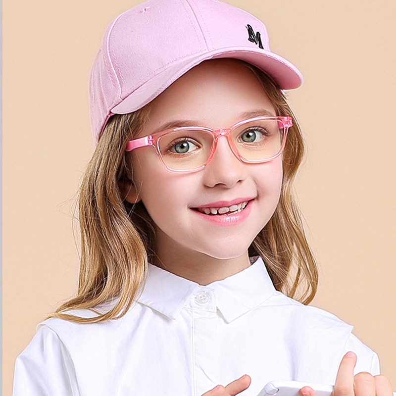 Lunettes anti-lumière bleue ivsta pour enfants, verres anti-rayons bleus, verres de jeu,  tr90 verres en silicone avec sangle de correction