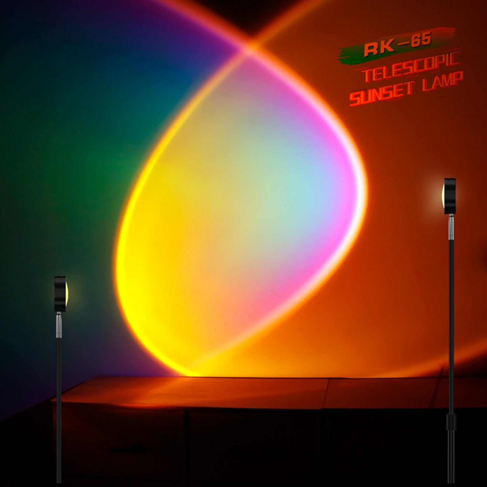 Retractable Sunset Lamp Sunset Lamp Floor Lamp Live Broadcast Sun Never Sets Projection Sunset Atmosphere Lamp