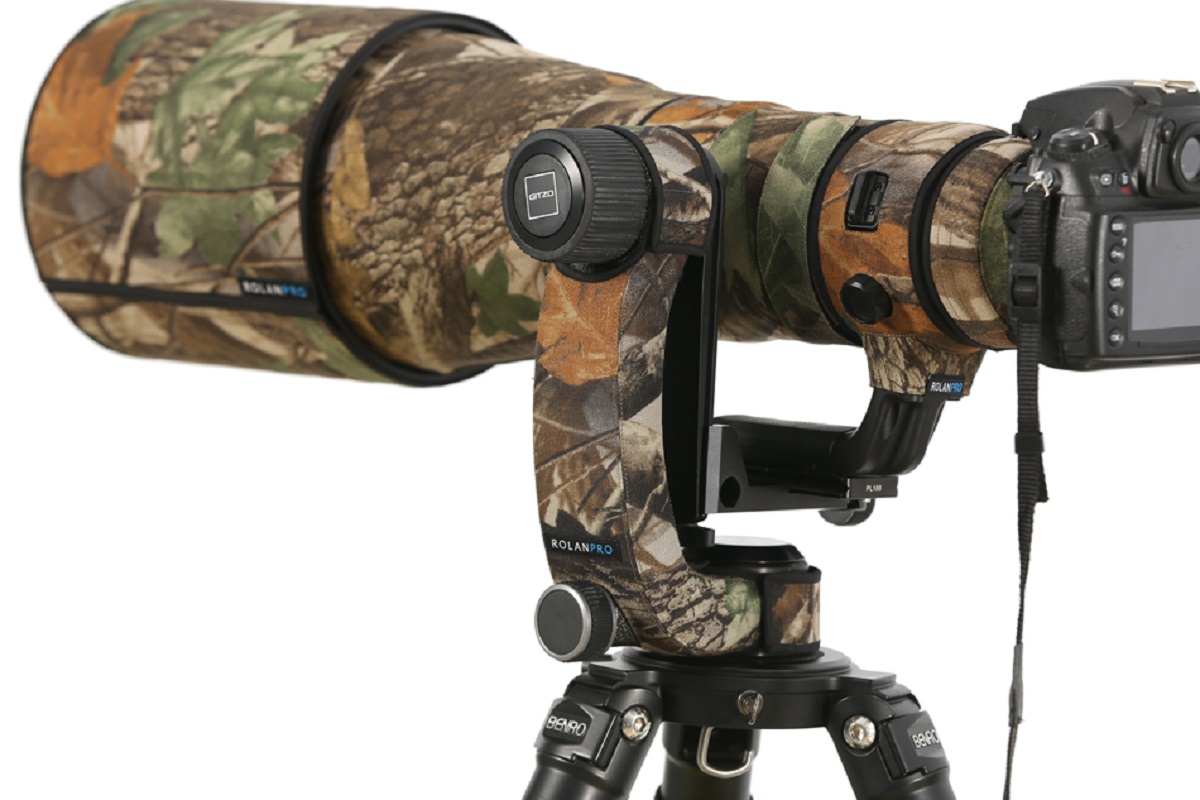 ROLANPRO osobowość głowica statywu z długimi rękawami moro/etui robić Gitzo GHFG1 głowica Gimbal teleobiektyw ptak strzelanie fotografia Obudowa