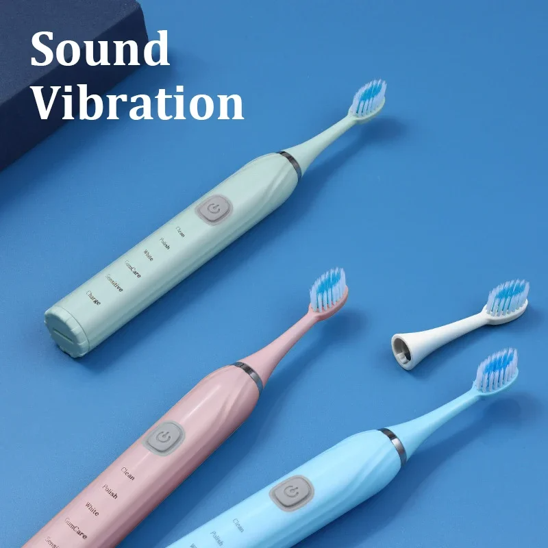 Cepillo de dientes eléctrico, vibrador ultrasónico, blanqueamiento dental, carga rápida por USB, cepillo de dientes sónico recargable, resistente al agua IPX7