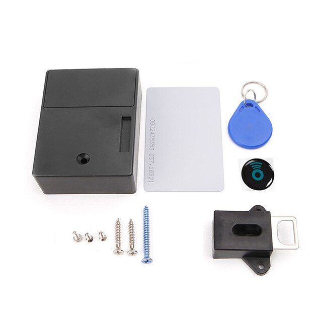 Cabinet Locks Invisible Electronic RFID Lock Hidden Keyless Drawer Door Locks Sensor Locker Cabinet Locks DIY Lock: Double Cabinet / Black