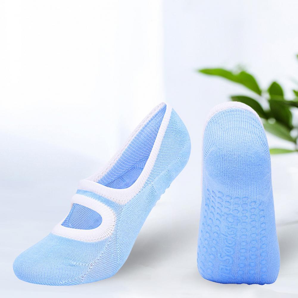 1 Paar Yoga Sokken Anti-Wrijving Ademend Katoen Antislip Grips Ballet Sokken Voor Vrouwen
